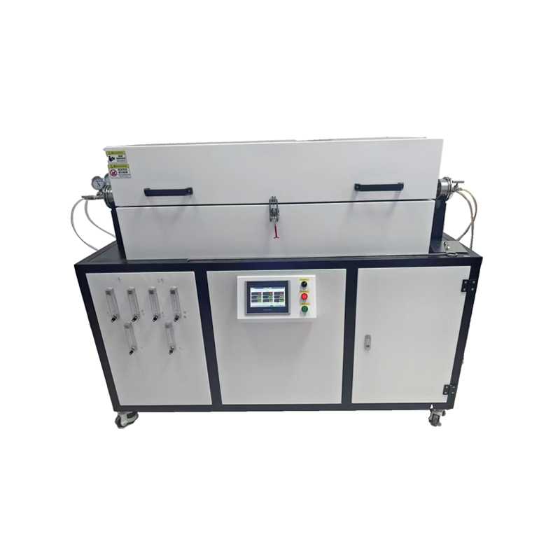 Forno tubular de quartzo de alta pureza e três temperaturas